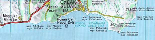 map of Sudak Bay